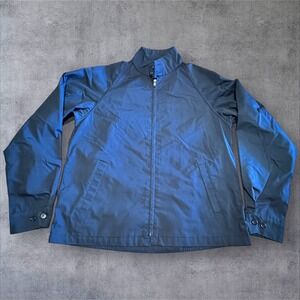 London Fog Mens Jacket 42 Long Navy Blue Zip Front Lightweight Coat Vintage